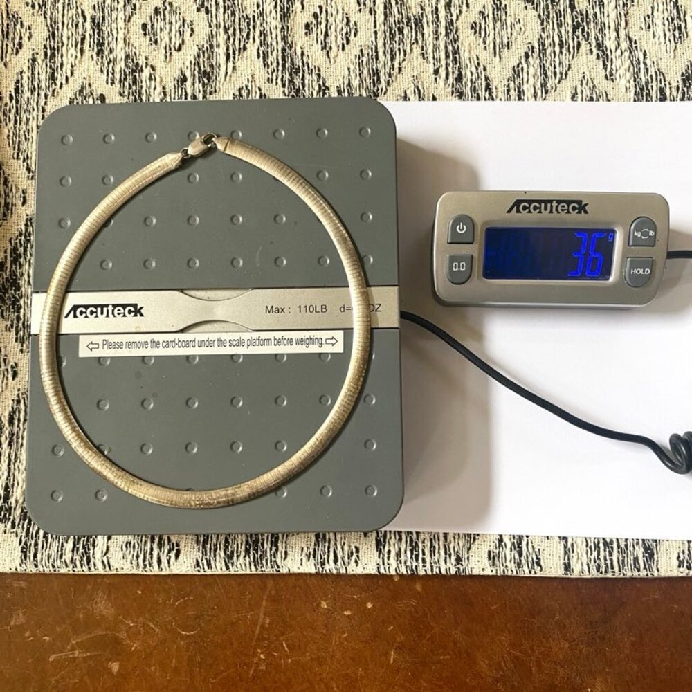 Vintage Sterling Silver Omega Chain Necklace 18 inches 36 grams 8mm Wide - Picture 8 of 8